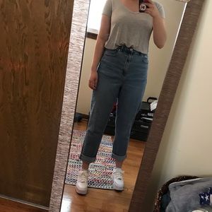 Grey Striped American Eagle Tee